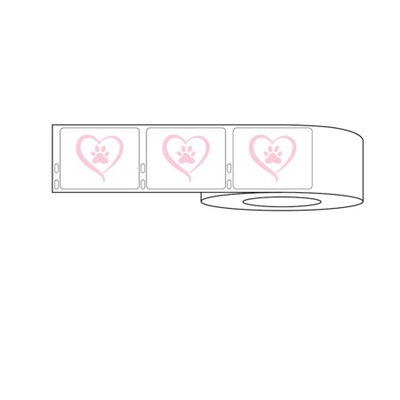 Nevs Dymo Prescription Label w/Heart-Paws Print 2-3/4" x 2-1/8"White w/Red LA-DYM-1015